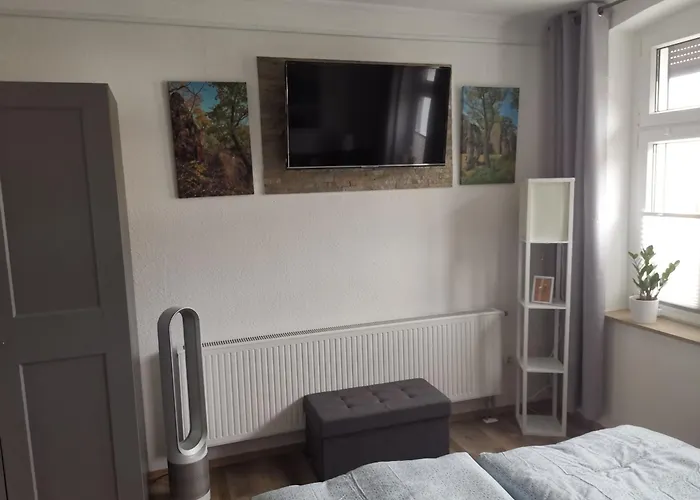 Apartmán Pauls Hexenhaus Hexe Mit Fahrrad Garage Und Innenhof Fuer Motorraeder Thale